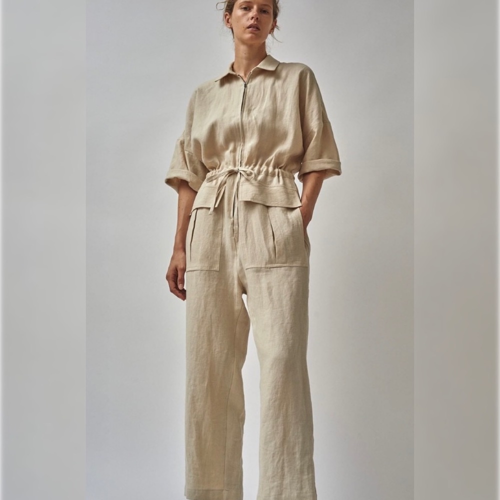 No. 6 Eldin Linen Jumpsuit in Black Size 2 (Medium) BRAND NEW with tags - Picture 3 of 8